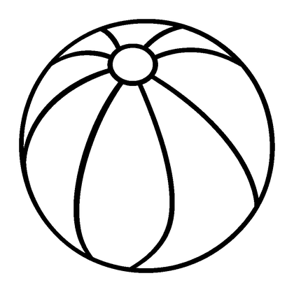Beach Ball Colouring Page (Kids, Standard)