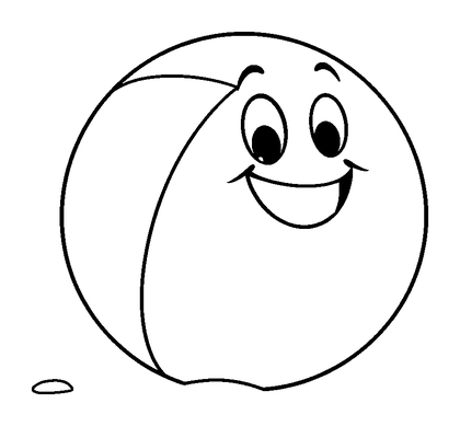 Beach Ball Colouring Page (Toddler, Bold & Easy)