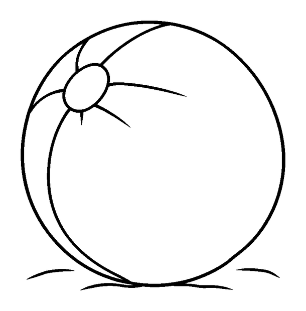 Beach Ball colouring page — free printable for toddlers