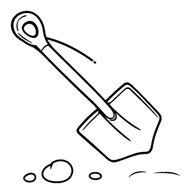 Beach Spade colouring page — free printable for kids