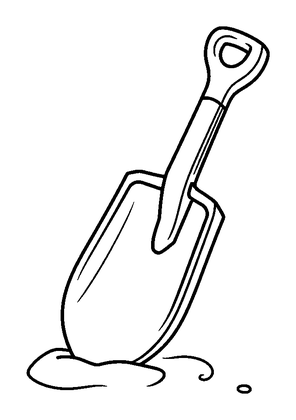 Beach Spade Colouring Page (Kids, Standard)