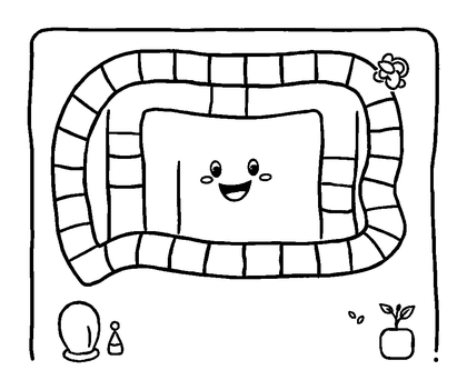 Board Game Colouring Page (Toddler, Bold & Easy)