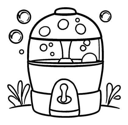 Bubble Machine Colouring Page (Kids, Standard)