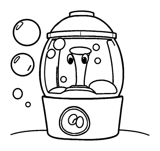 Bubble Machine colouring page — free printable for toddlers