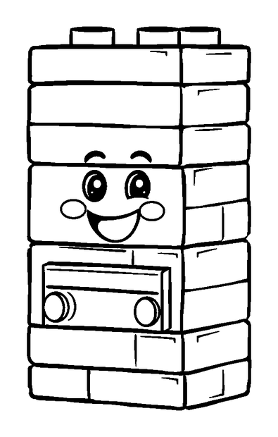 Building Blocks colouring page — free printable for kids