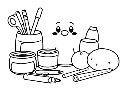 Craft Kit Supplies Colouring Page (Kids, Bold & Easy)