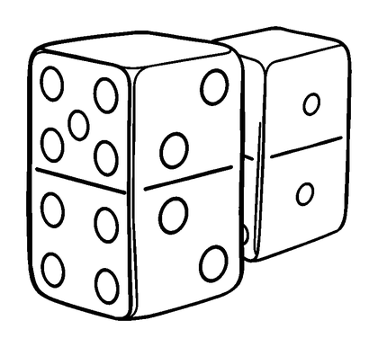 Domino Set Colouring Page (Kids, Standard)