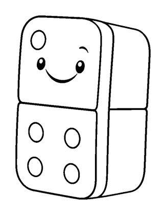 Domino Set Colouring Page (Toddler, Bold & Easy)