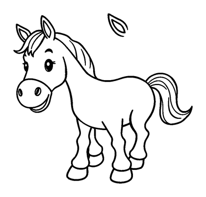 Hobby Horse Colouring Page (Kids, Bold & Easy)