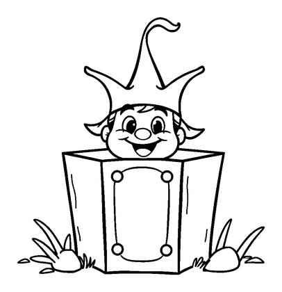 Jack In The Box Colouring Page (Kids, Standard)