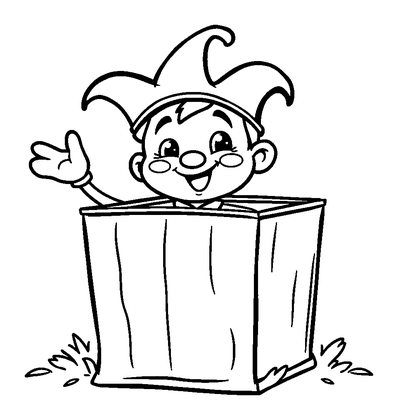 Jack In The Box Colouring Page (Kids, Standard)