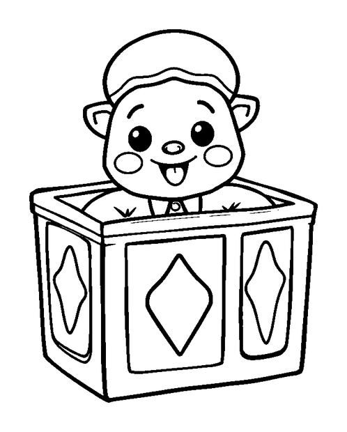 Jack In The Box colouring page — free printable for kids