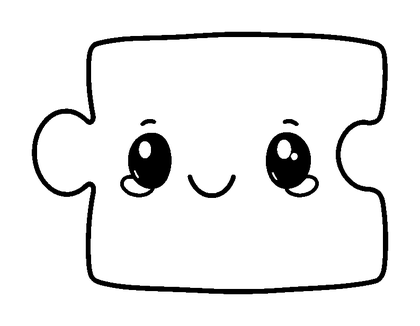 Jigsaw Piece Colouring Page (Kids, Bold & Easy)
