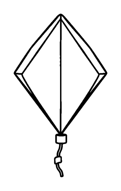 Kite Diamond colouring page — free printable for toddlers