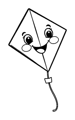 Kite Colouring Page (Kids, Bold & Easy)