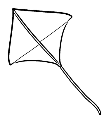 Kite Colouring Page (Kids, Bold & Easy)