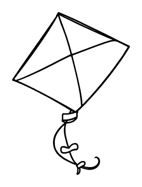 Kite colouring page — free printable for kids