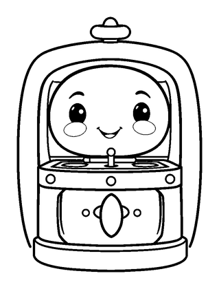 Music Box Toy Colouring Page (Kids, Bold & Easy)