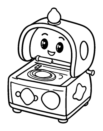Music Box Toy Colouring Page (Kids, Standard)