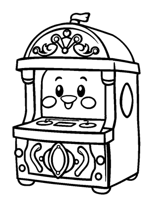 Music Box Toy Colouring Page (Toddler, Bold & Easy)