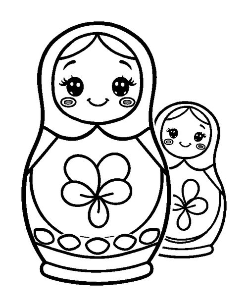 Nesting Dolls colouring page — free printable for kids