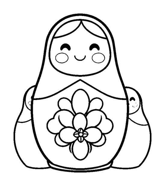 Nesting Dolls colouring page — free printable for kids