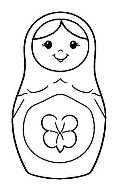 Nesting Dolls colouring page — free printable for toddlers