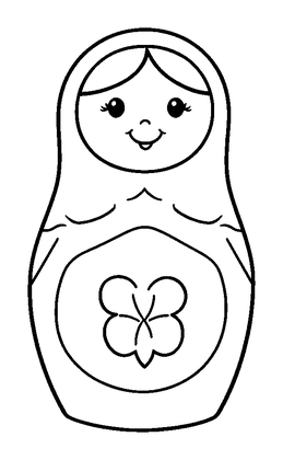 Nesting Dolls Colouring Page (Toddler, Bold & Easy)