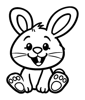 Plush Bunny Colouring Page (Kids, Bold & Easy)