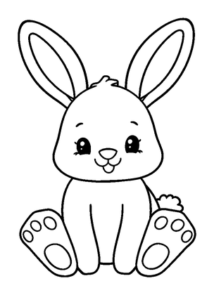 Plush Bunny Colouring Page (Kids, Bold & Easy)