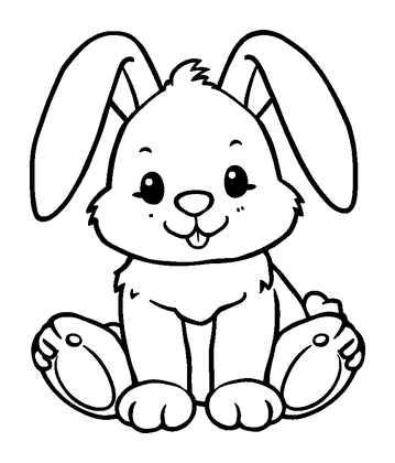 Plush Bunny Colouring Page (Kids, Standard)