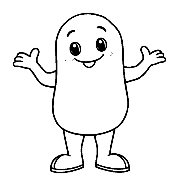 Poseable Figure colouring page — free printable for toddlers