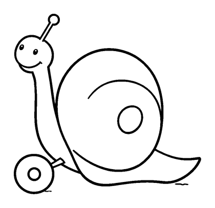 Pull Along Snail Colouring Page (Toddler, Bold & Easy)