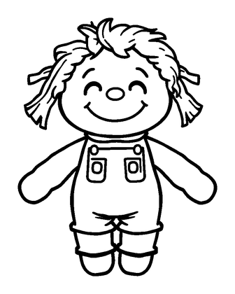 Rag Doll Colouring Page (Kids, Bold & Easy)