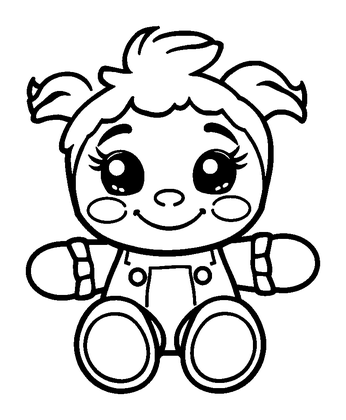 Rag Doll Colouring Page (Kids, Standard)