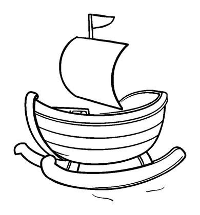 Rocking Boat Colouring Page (Kids, Bold & Easy)