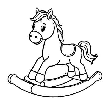 Rocking Horse Colouring Page (Kids, Standard)
