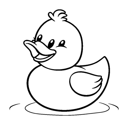 Rubber Duck Colouring Page (Kids, Bold & Easy)