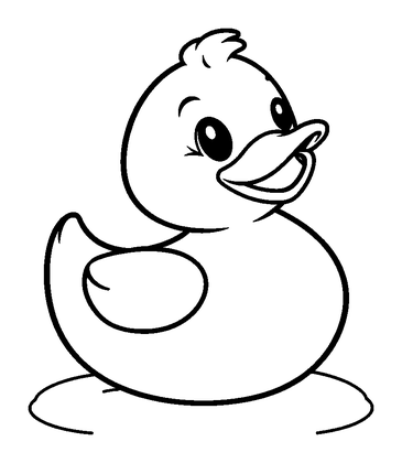 Rubber Duck Colouring Page (Kids, Bold & Easy)