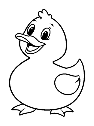 Rubber Duck Colouring Page (Toddler, Bold & Easy)
