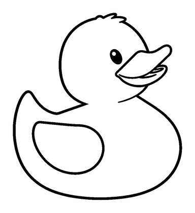 Rubber Duck Colouring Page (Toddler, Bold & Easy)