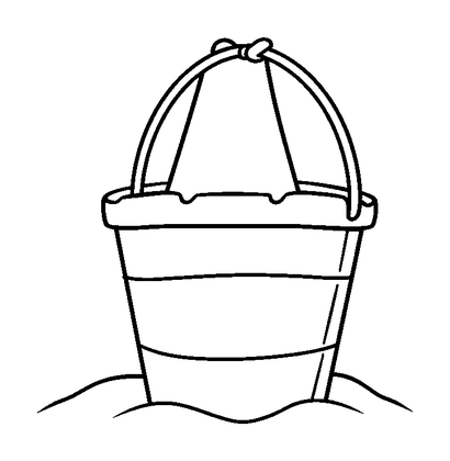 Sandcastle Bucket Colouring Page (Kids, Standard)