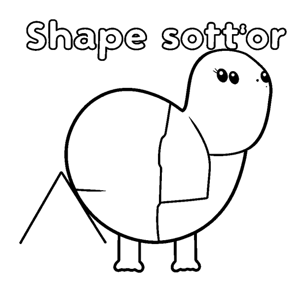 Shape Sorter colouring page — free printable for kids