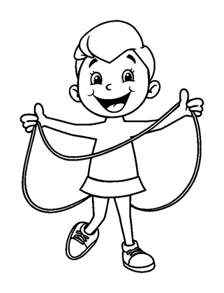Skipping Rope Colouring Page (Kids, Bold & Easy)