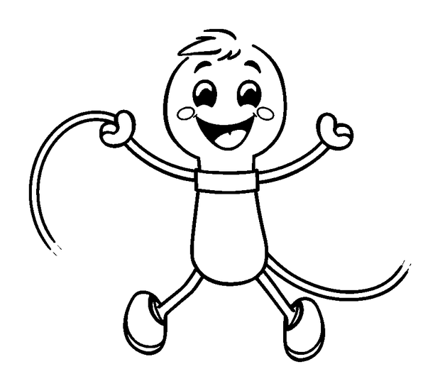 Skipping Rope colouring page — free printable for toddlers