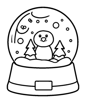 Snow Globe Colouring Page (Kids, Standard)