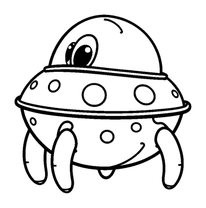 Space Hopper Colouring Page (Kids, Bold & Easy)