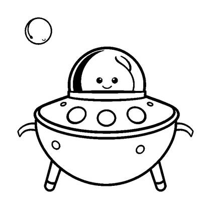 Space Hopper Colouring Page (Kids, Standard)