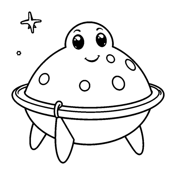 Space Hopper colouring page — free printable for toddlers