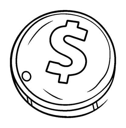 Spinning Coin Colouring Page (Kids, Standard)